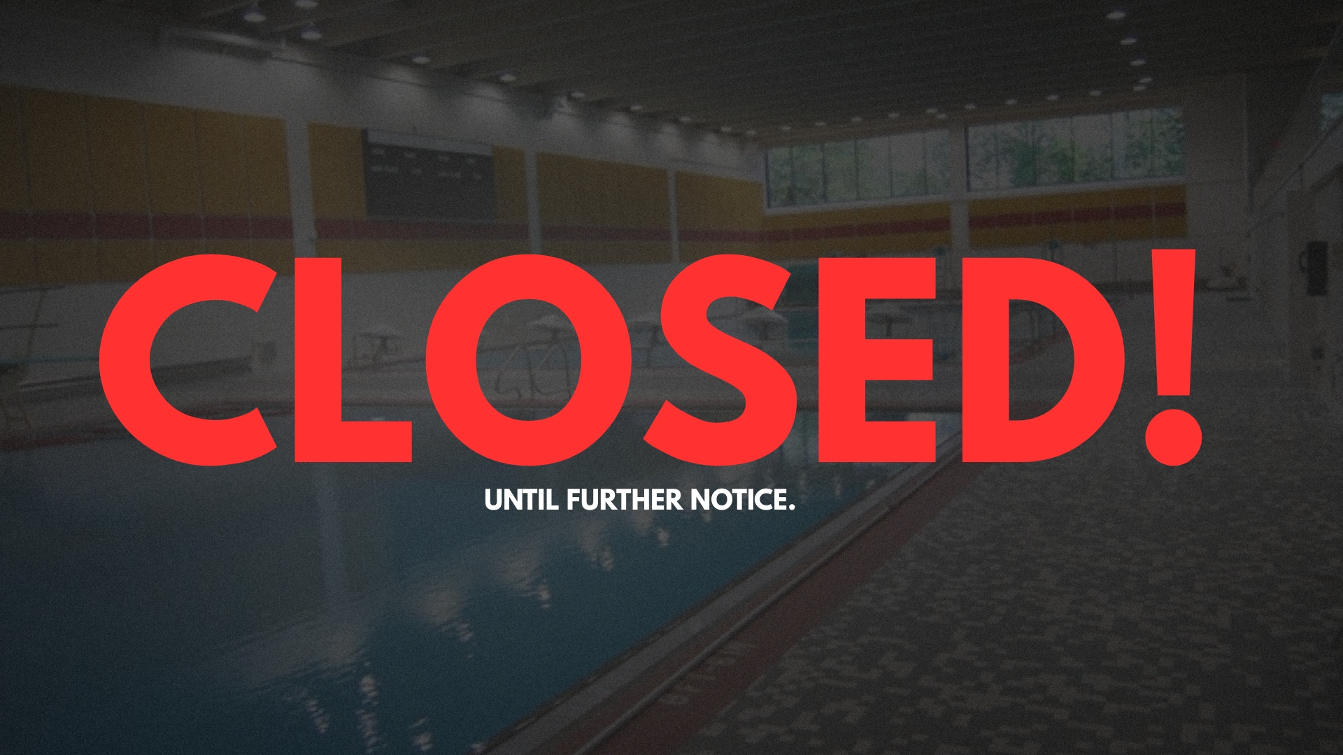 UDC Natatorium Closed Until Further Notice