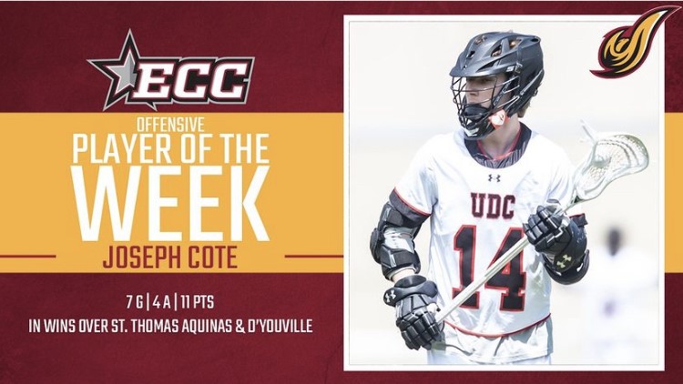 Joseph Cote Earns ECC Player of the Week