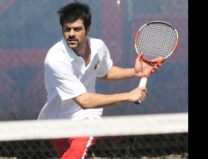 Mahmut Demirkol prepares to return a ball